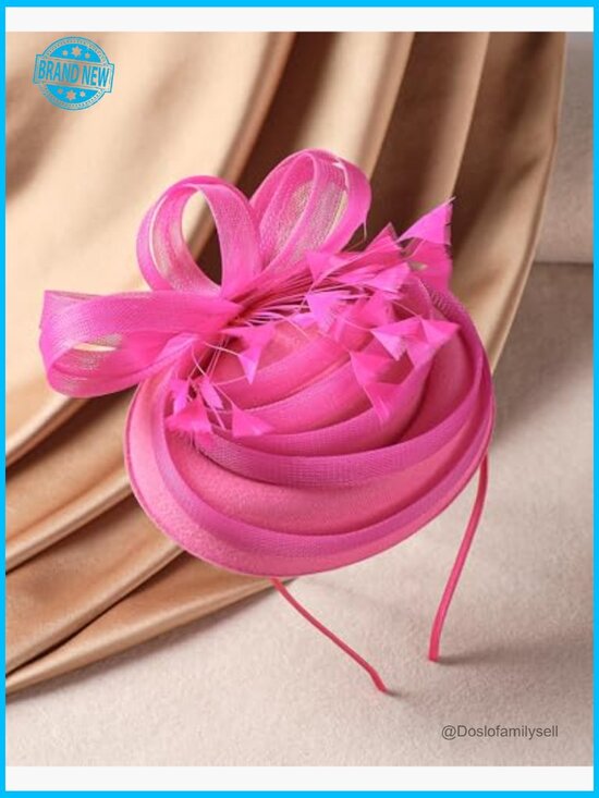 Feather Mesh Fascinator Hat Elegant Derby Tea Party Headband Dual-Wear Clip